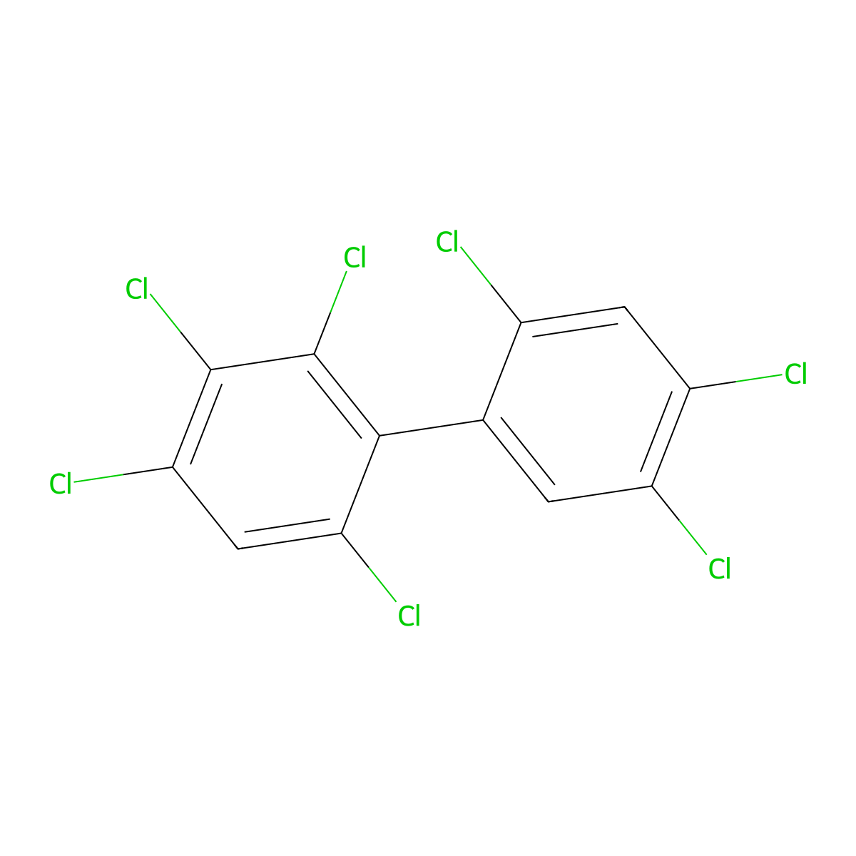2,2',3,4,4',5',6-Heptachlorobiphenyl molecular structure, CAS 52663-69-1