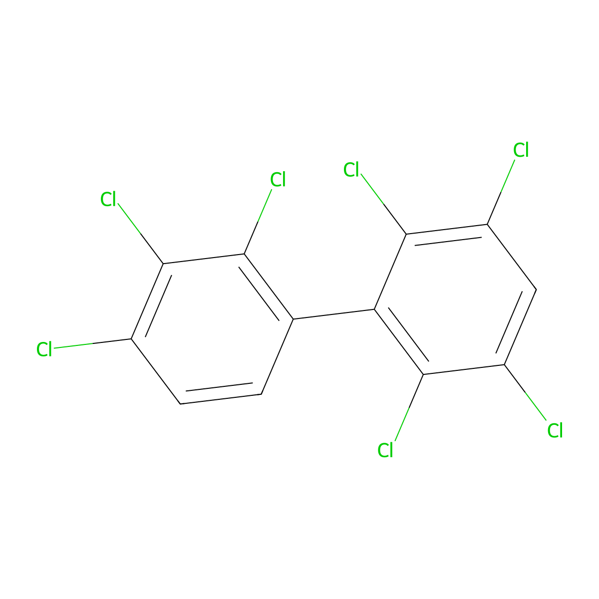 2,2',3,3',4,5',6'-Heptachlorobiphenyl molecular structure, CAS 52663-70-4