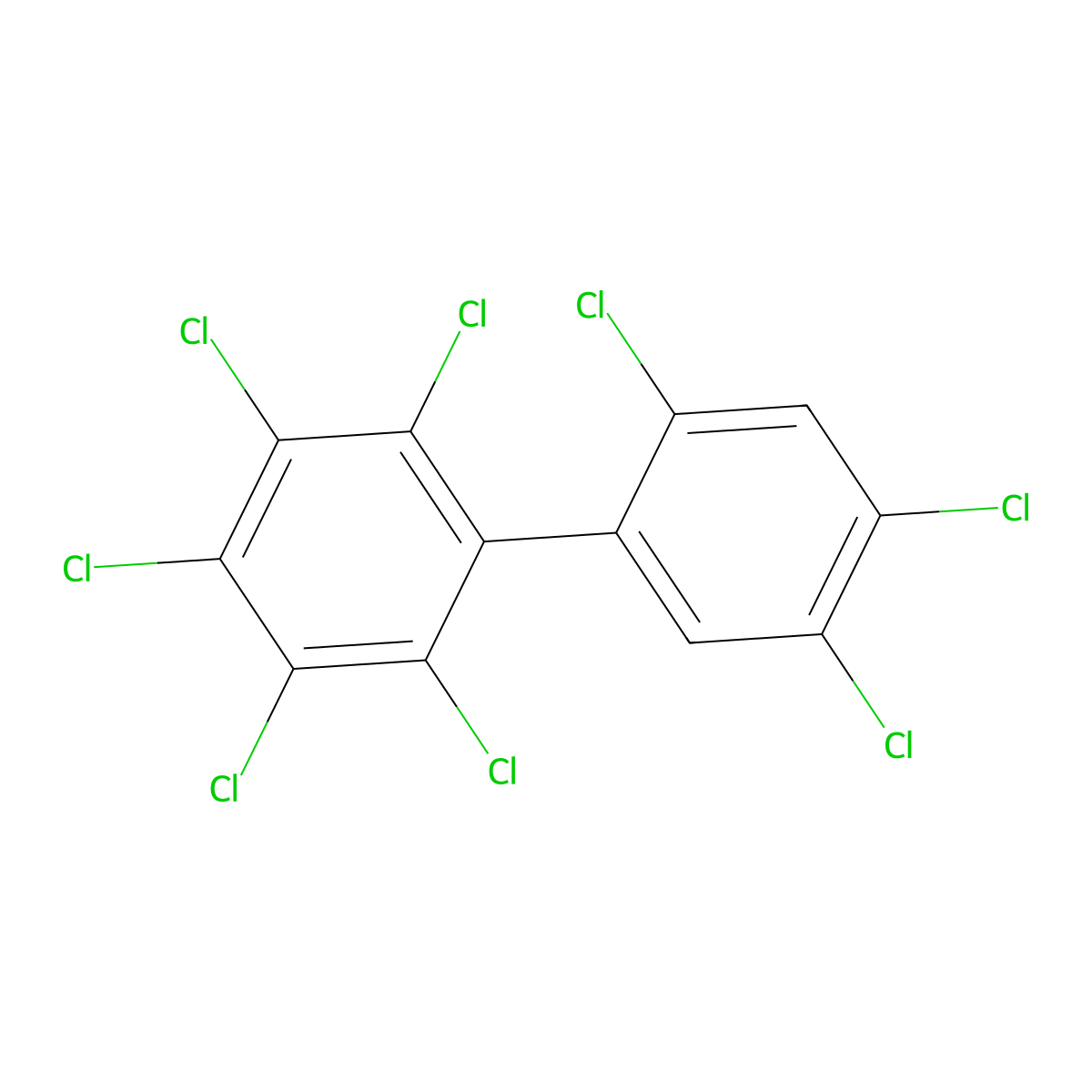 2,2',3,4,4',5,5',6-Octachlorobiphenyl molecular structure, CAS 52663-76-0