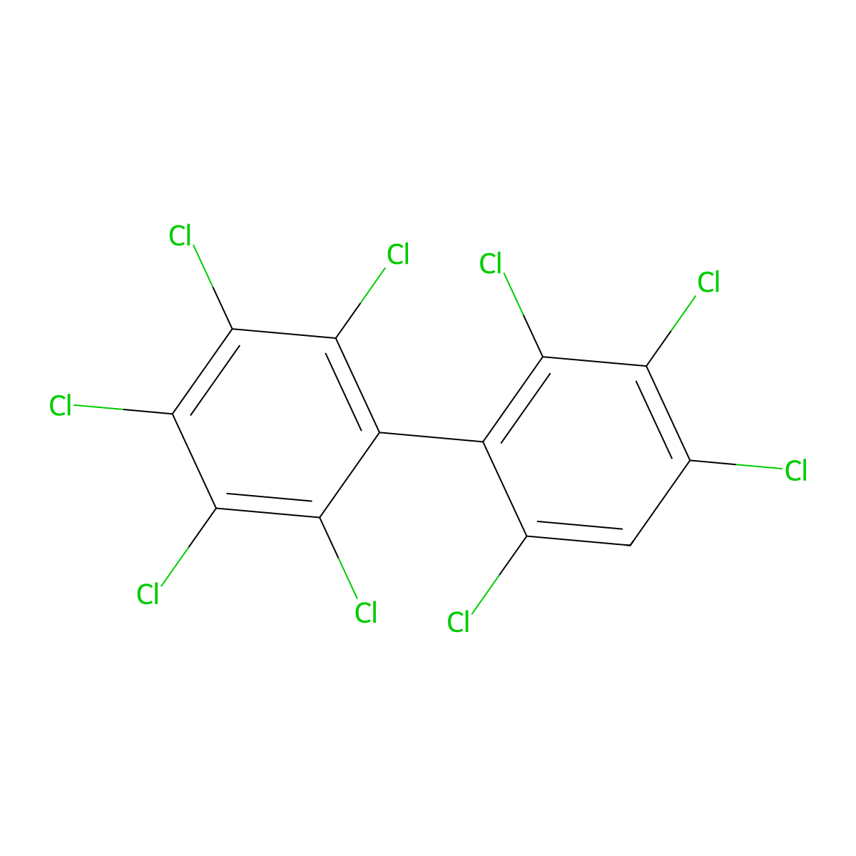 2,2',3,3',4,4',5,6,6'-Nonachlorobiphenyl molecular structure, CAS 52663-79-3