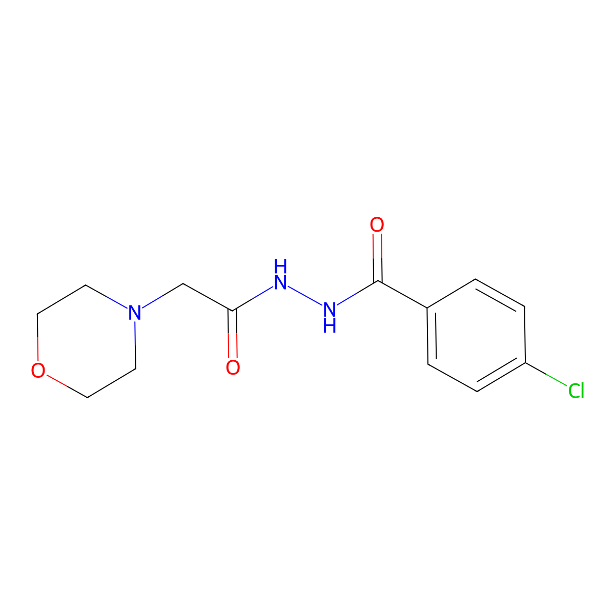 4-chloro-N'-(morpholin-4-ylacetyl)benzohydrazide molecular structure, CAS 52668-13-0