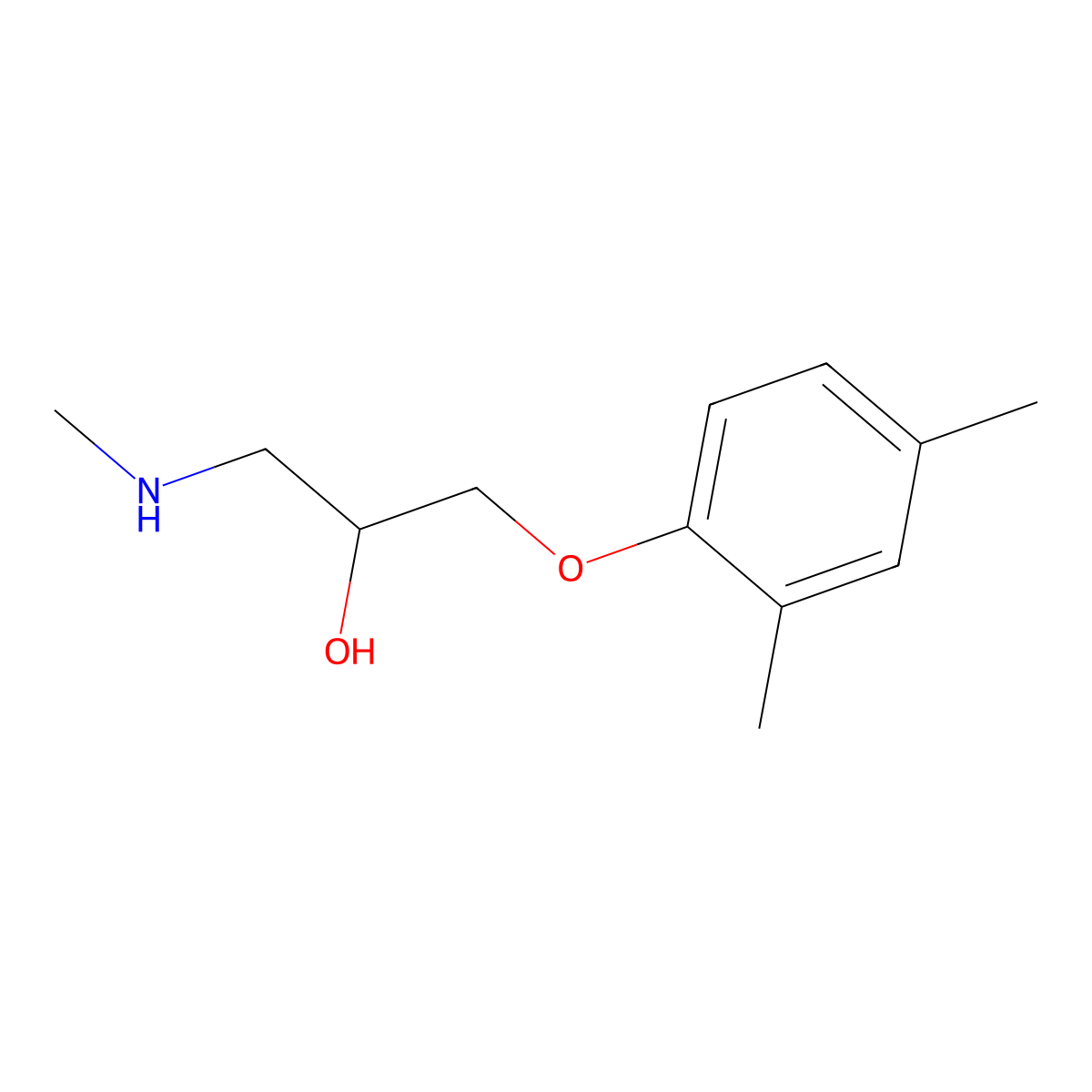 1-(2,4-Dimethylphenoxy)-3-(methylamino)propan-2-ol molecular structure, CAS 5267-00-5
