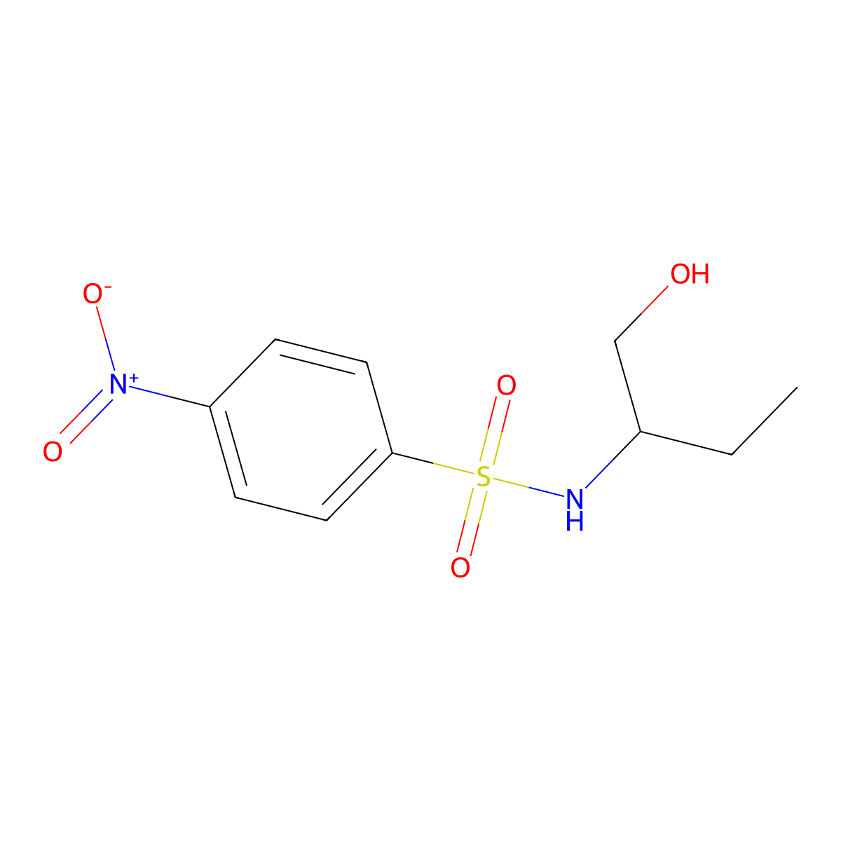 N-(1-hydroxybutan-2-yl)-4-nitrobenzenesulfonamide molecular structure, CAS 5267-03-8