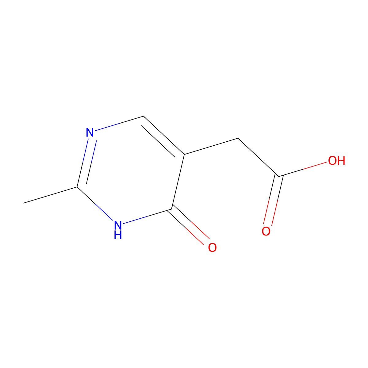 2-(2-Methyl-6-oxo-1,6-dihydropyrimidin-5-yl)acetic acid molecular structure, CAS 5267-04-9