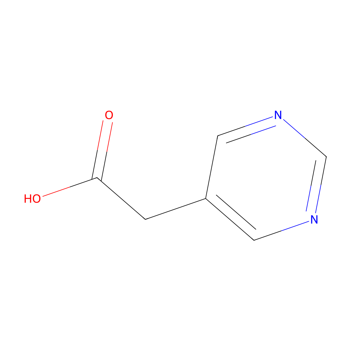 2-(Pyrimidin-5-yl)acetic acid molecular structure, CAS 5267-07-2