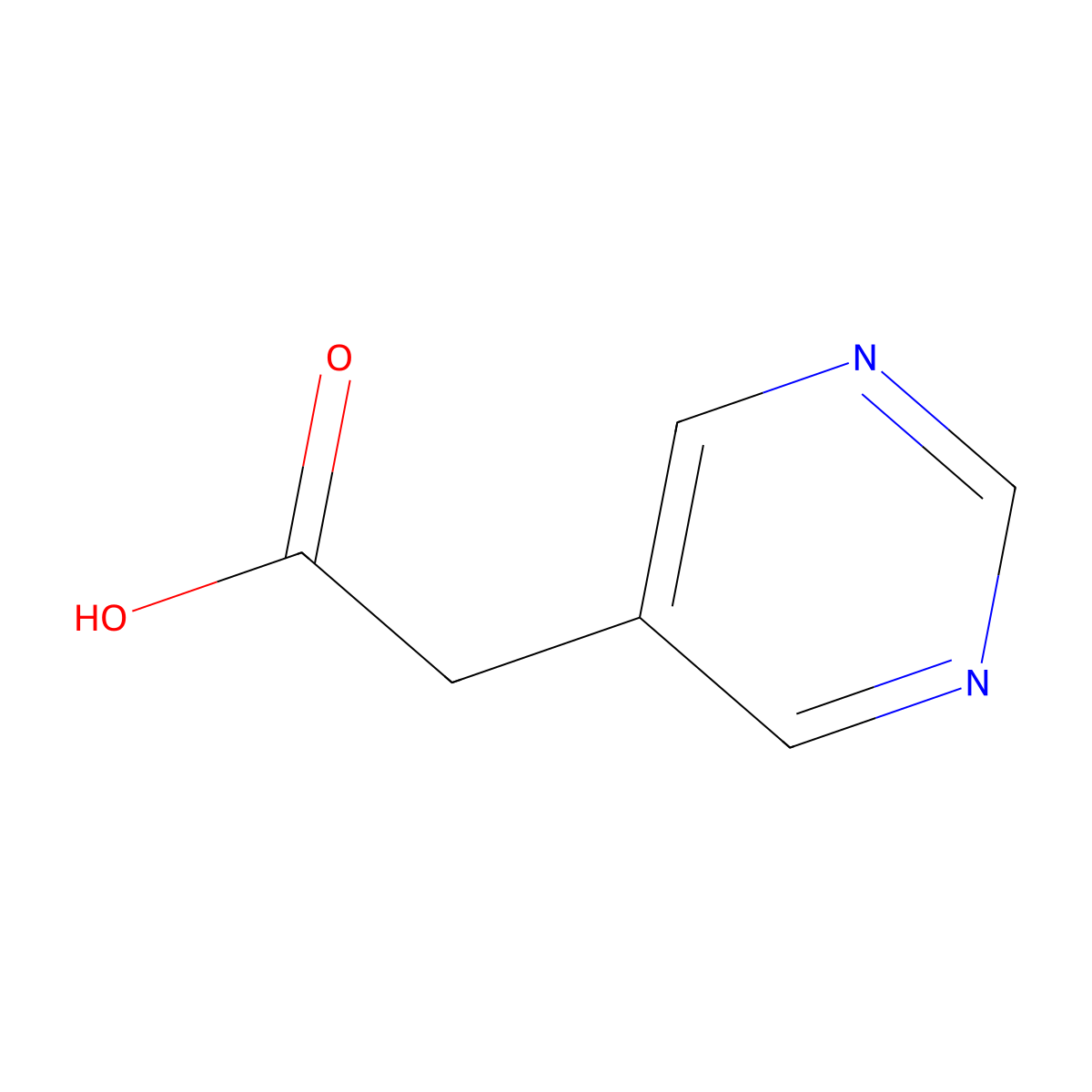 2-(Pyrimidin-5-yl)acetic acid molecular structure, CAS 5267-07-2