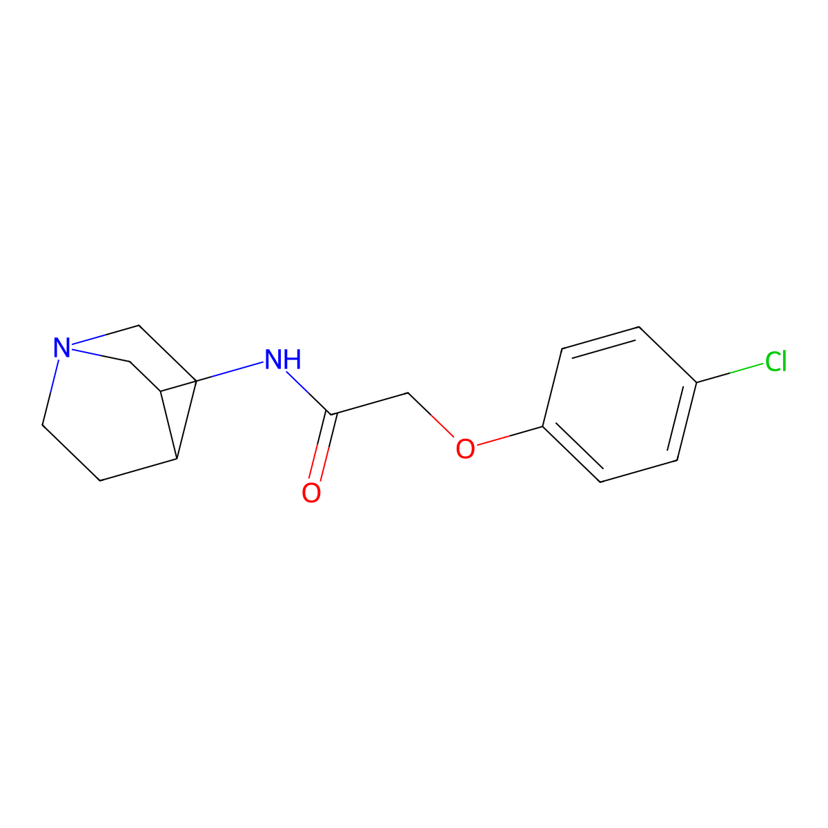 N-(1-azabicyclo[2.2.2]octan-3-yl)-2-(4-chlorophenoxy)acetamide molecular structure, CAS 5267-31-2