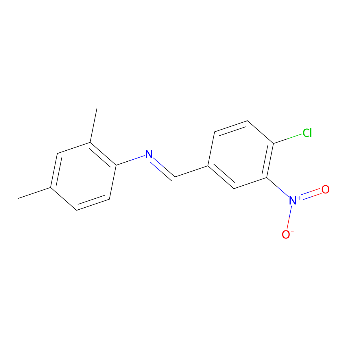 N-(4-chloro-3-nitrobenzylidene)-2,4-dimethylaniline molecular structure, CAS 5267-32-3