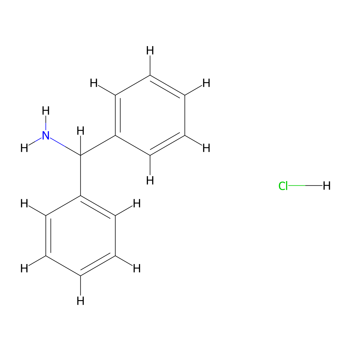 Benzhydrylammonium chloride molecular structure, CAS 5267-34-5