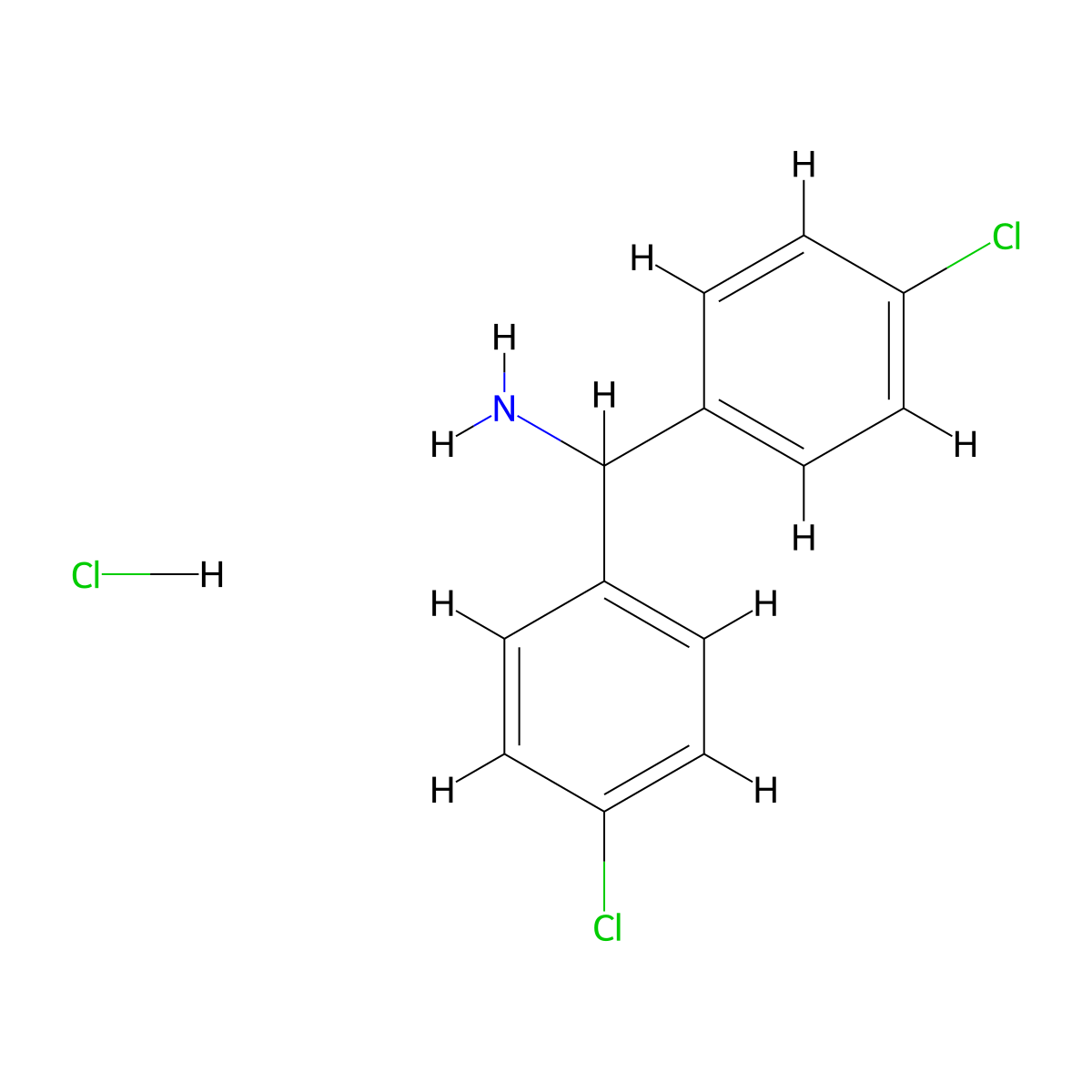 Bis(4-chlorophenyl)methanamine hydrochloride molecular structure, CAS 5267-41-4