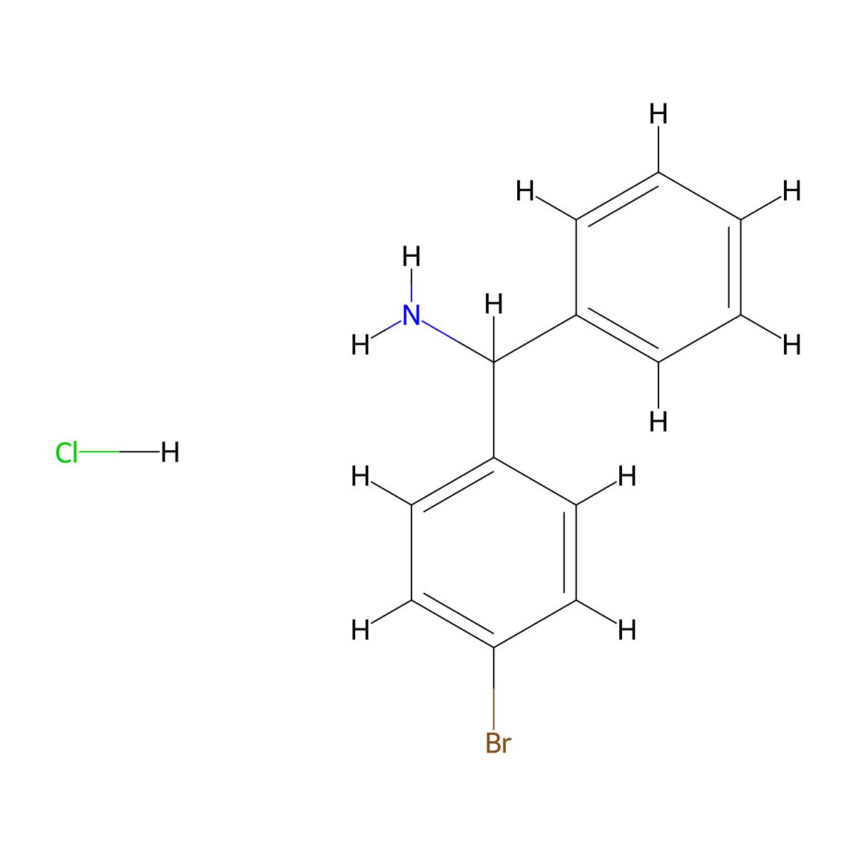 (4-Bromophenyl)(phenyl)methanamine hydrochloride molecular structure, CAS 5267-43-6