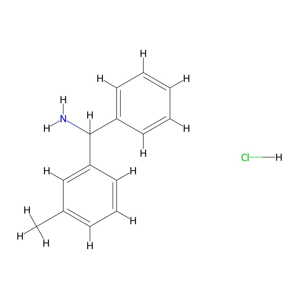 [(3-Methylphenyl)(phenyl)methyl]amine hydrochloride molecular structure, CAS 5267-48-1
