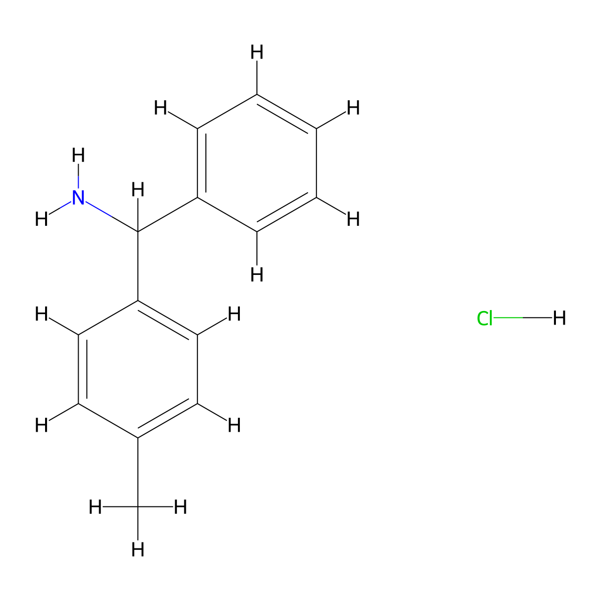 Phenyl(p-tolyl)methanamine hydrochloride molecular structure, CAS 5267-49-2