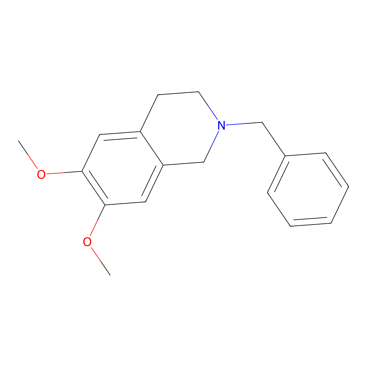 2-Benzyl-6,7-dimethoxy-1,2,3,4-tetrahydroisoquinoline molecular structure, CAS 5267-52-7