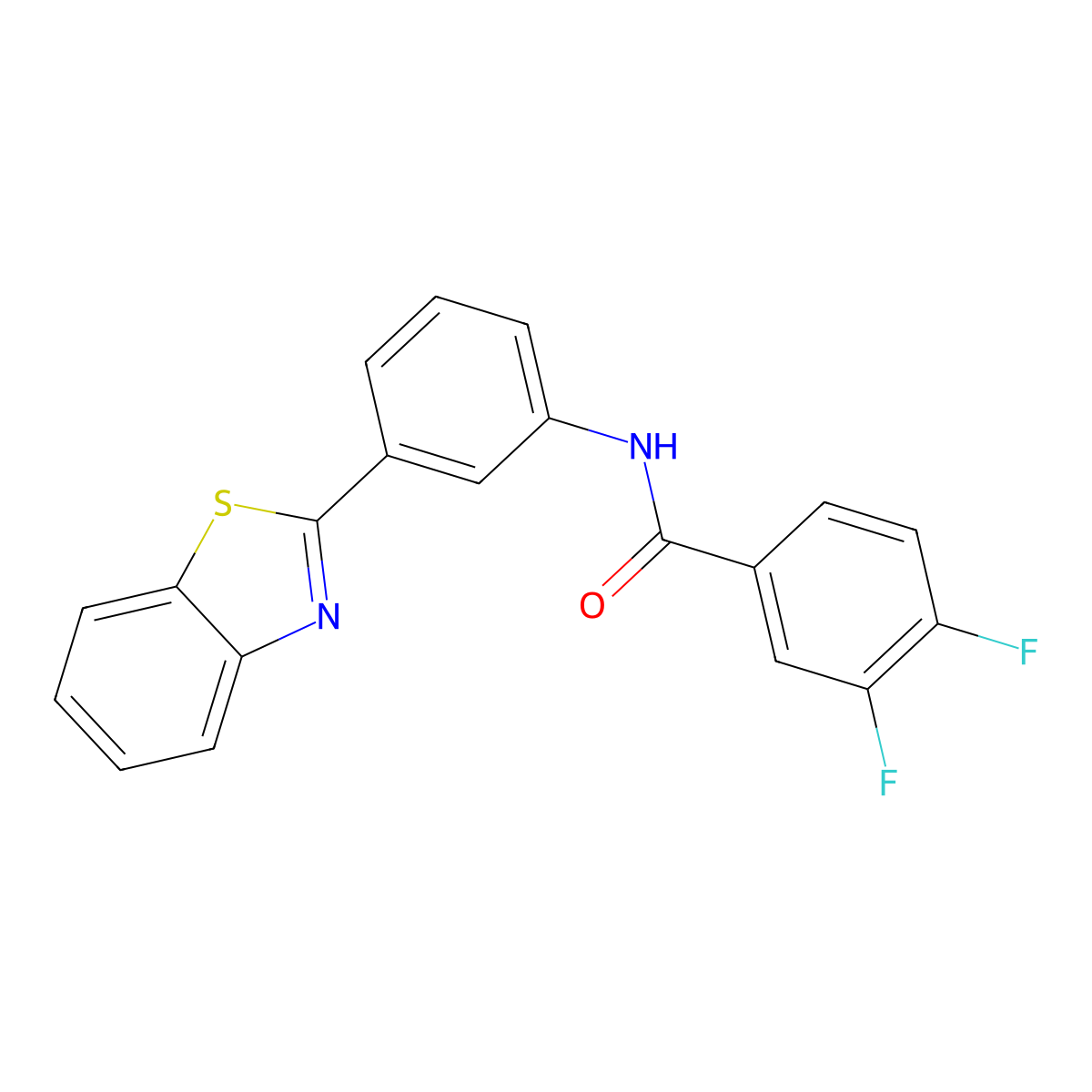N-[3-(1,3-benzothiazol-2-yl)phenyl]-3,4-difluorobenzamide molecular structure, CAS 5267-67-4