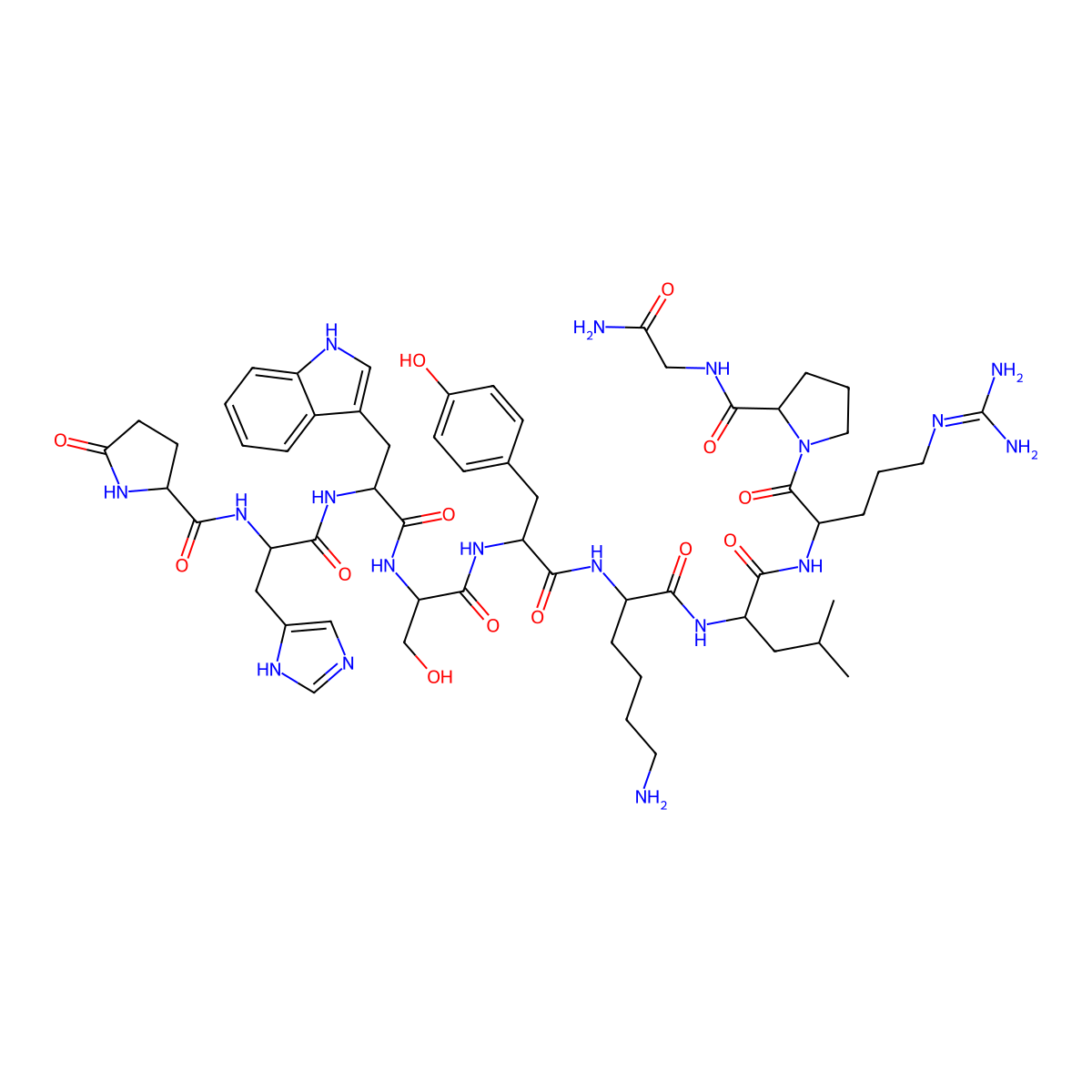 LHRH, Lys(6)- molecular structure, CAS 52671-12-2