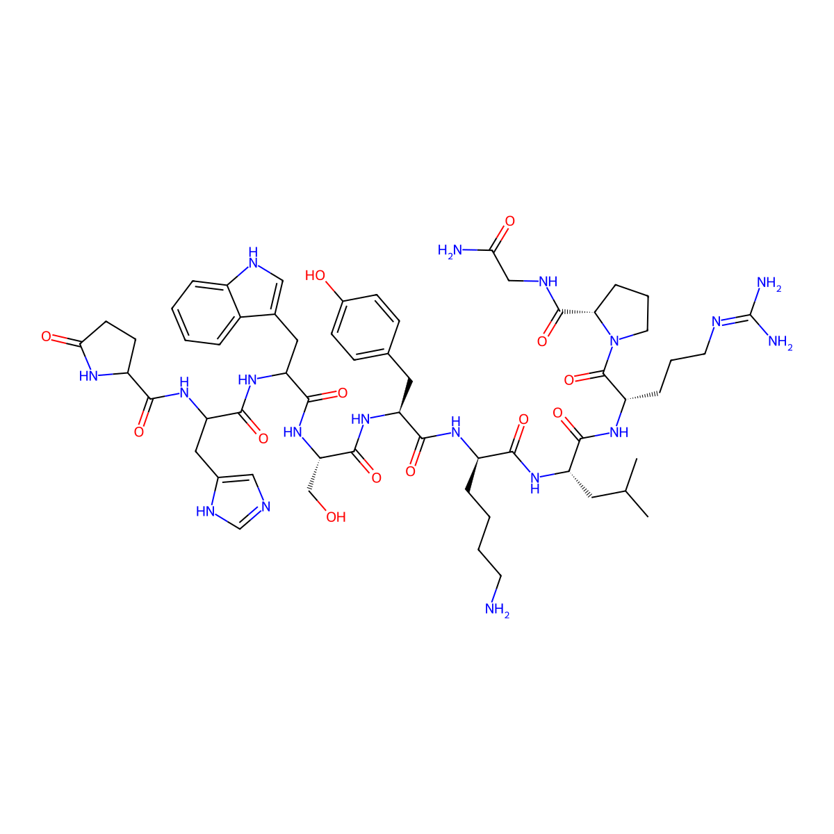 LHRH, Lys(6)- molecular structure, CAS 52671-12-2
