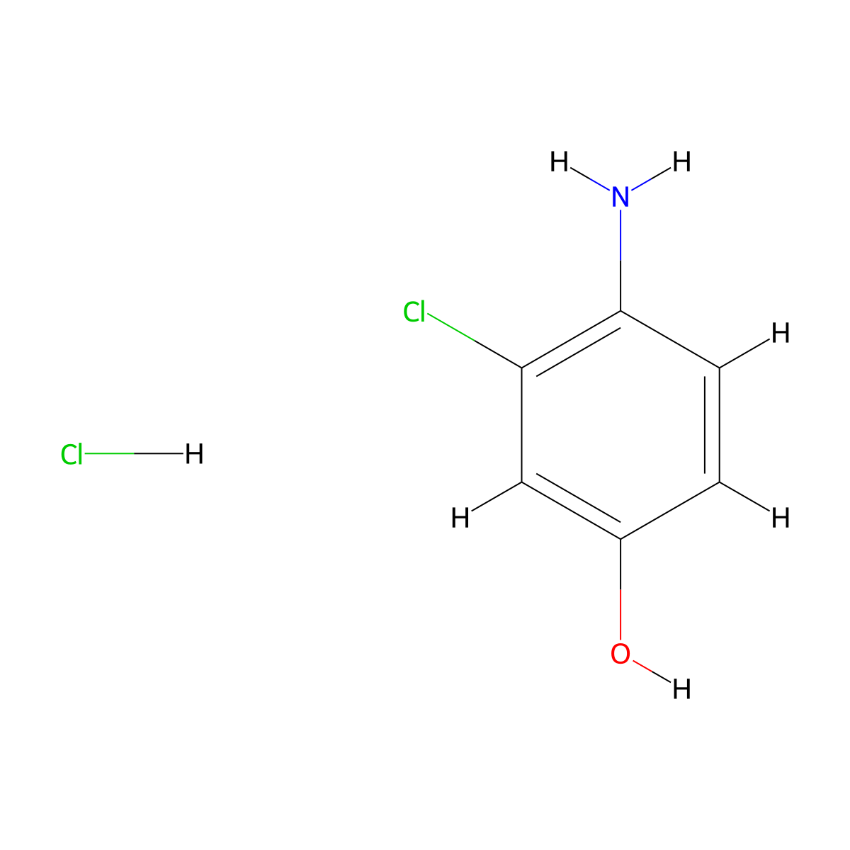 4-Amino-3-chlorophenol hydrochloride molecular structure, CAS 52671-64-4