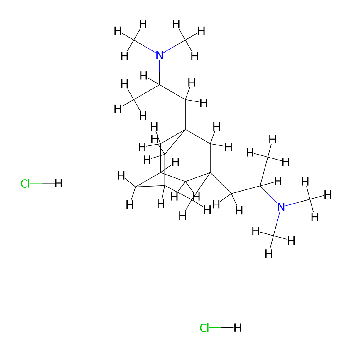 Adamantane, 1,3-bis(2-dimethylaminopropyl)-, dihydrochloride molecular structure, CAS 52673-66-2