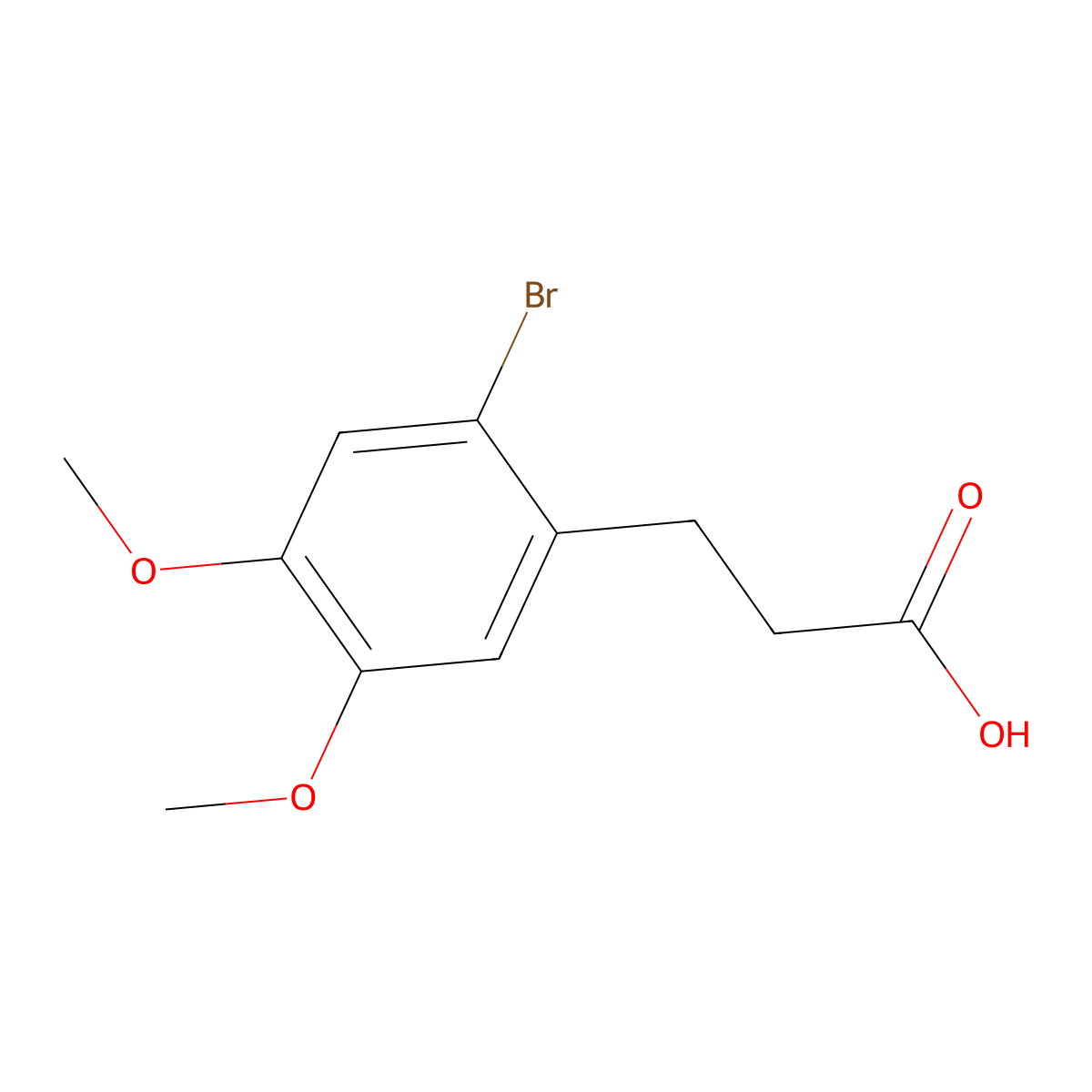 3-(2-Bromo-4,5-dimethoxyphenyl)propanoic acid molecular structure, CAS 52679-49-9