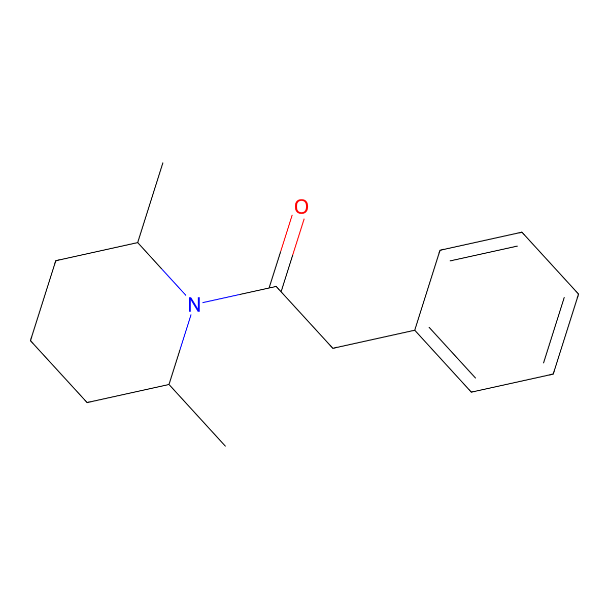 1-(2,6-Dimethyl-1-piperidinyl)-2-phenylethanone molecular structure, CAS 5268-12-2