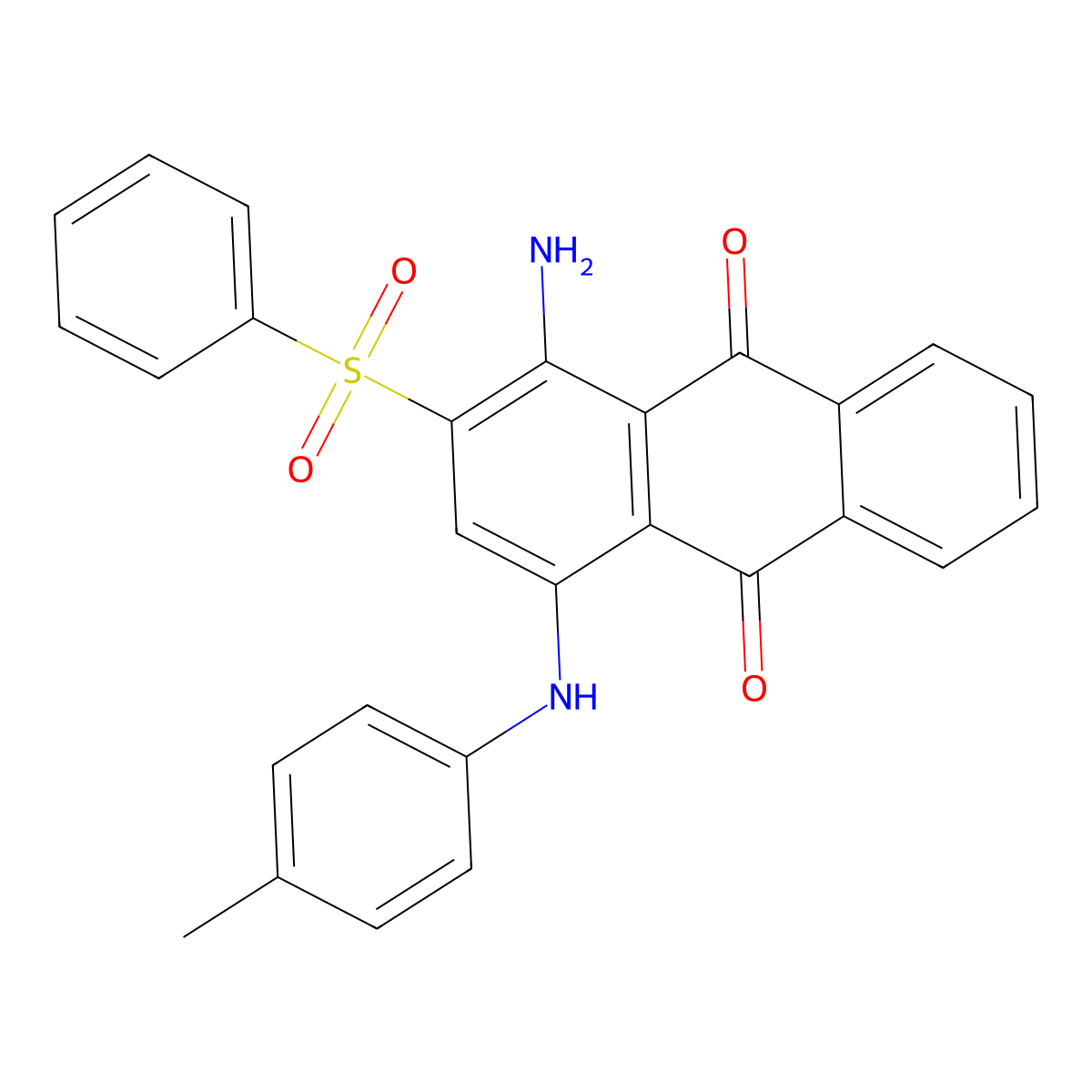 1-Amino-4-((4-methylphenyl)amino)-2-(phenylsulphonyl)anthraquinone molecular structure, CAS 5268-51-9