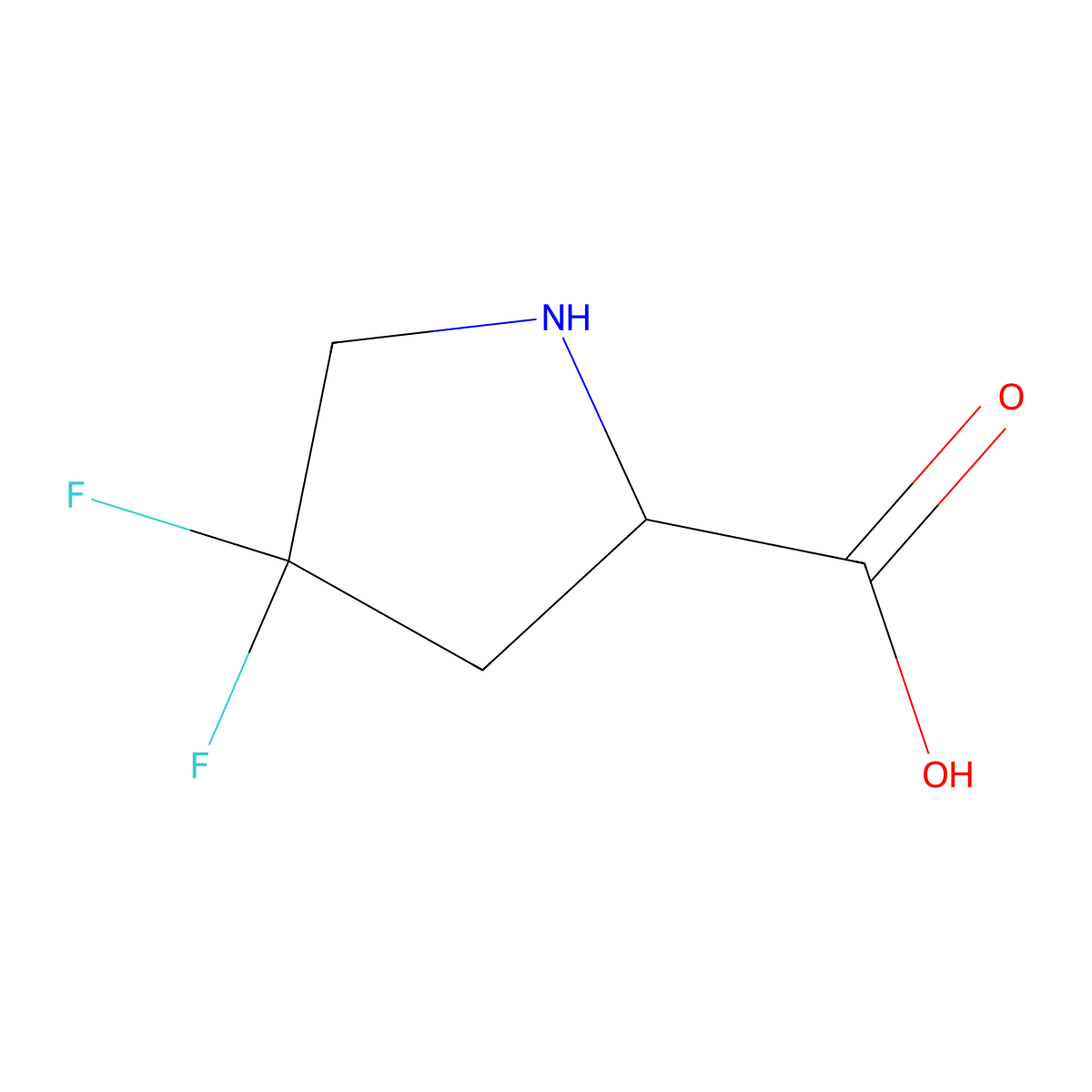 4,4-Difluoroproline molecular structure, CAS 52683-81-5