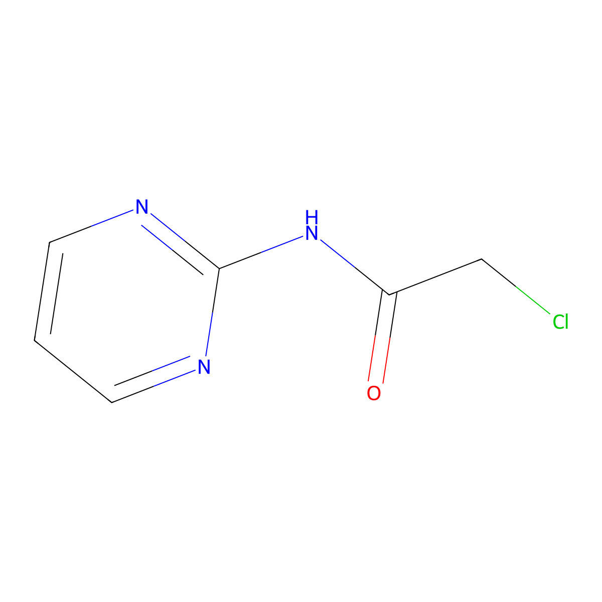 2-chloro-N-(pyrimidin-2-yl)acetamide molecular structure, CAS 52687-97-5