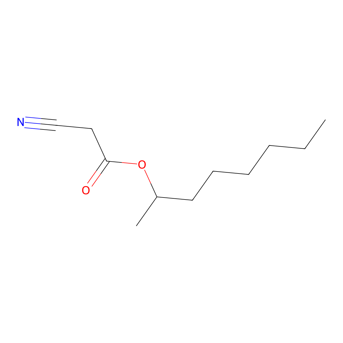 Octan-2-yl cyanoacetate molecular structure, CAS 52688-08-1