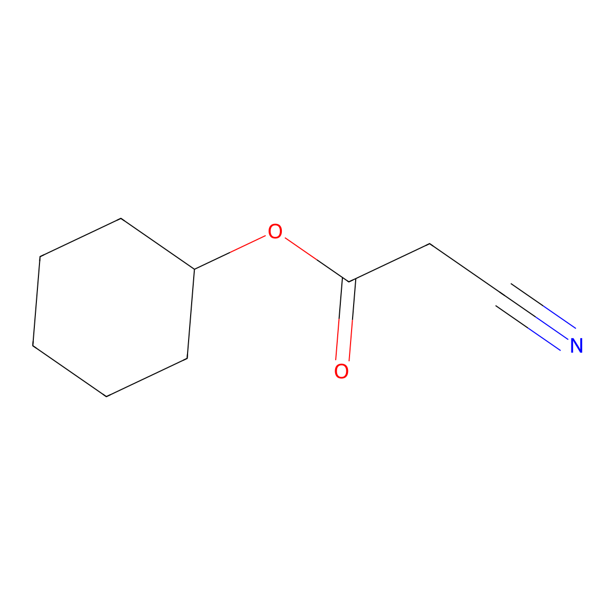 Cyclohexyl cyanoacetate molecular structure, CAS 52688-11-6