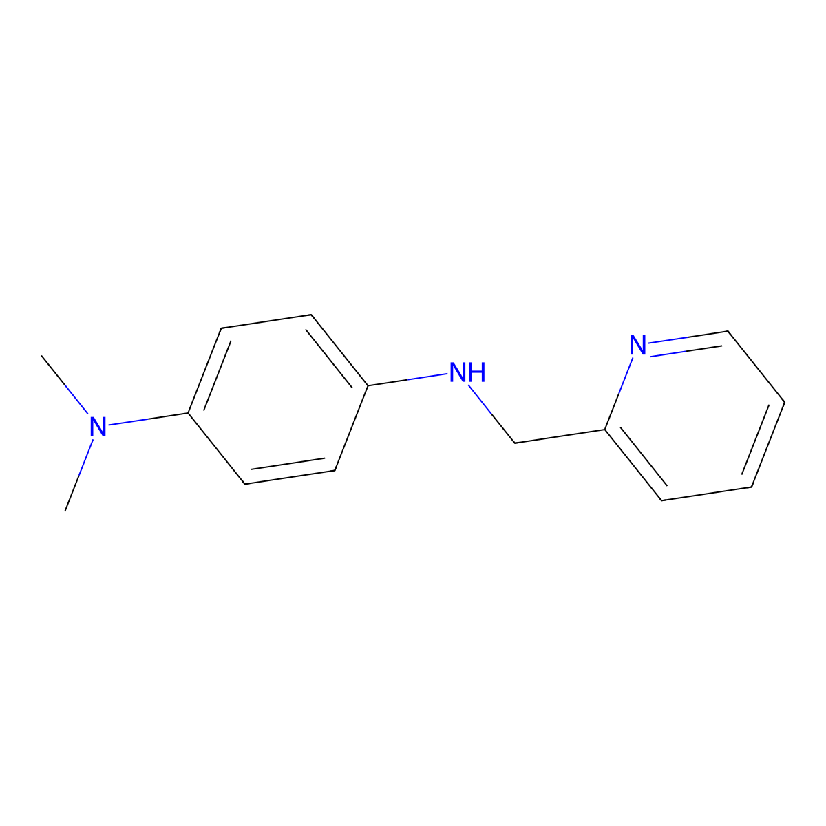 1-N,1-N-dimethyl-4-N-(pyridin-2-ylmethyl)benzene-1,4-diamine molecular structure, CAS 52688-60-5