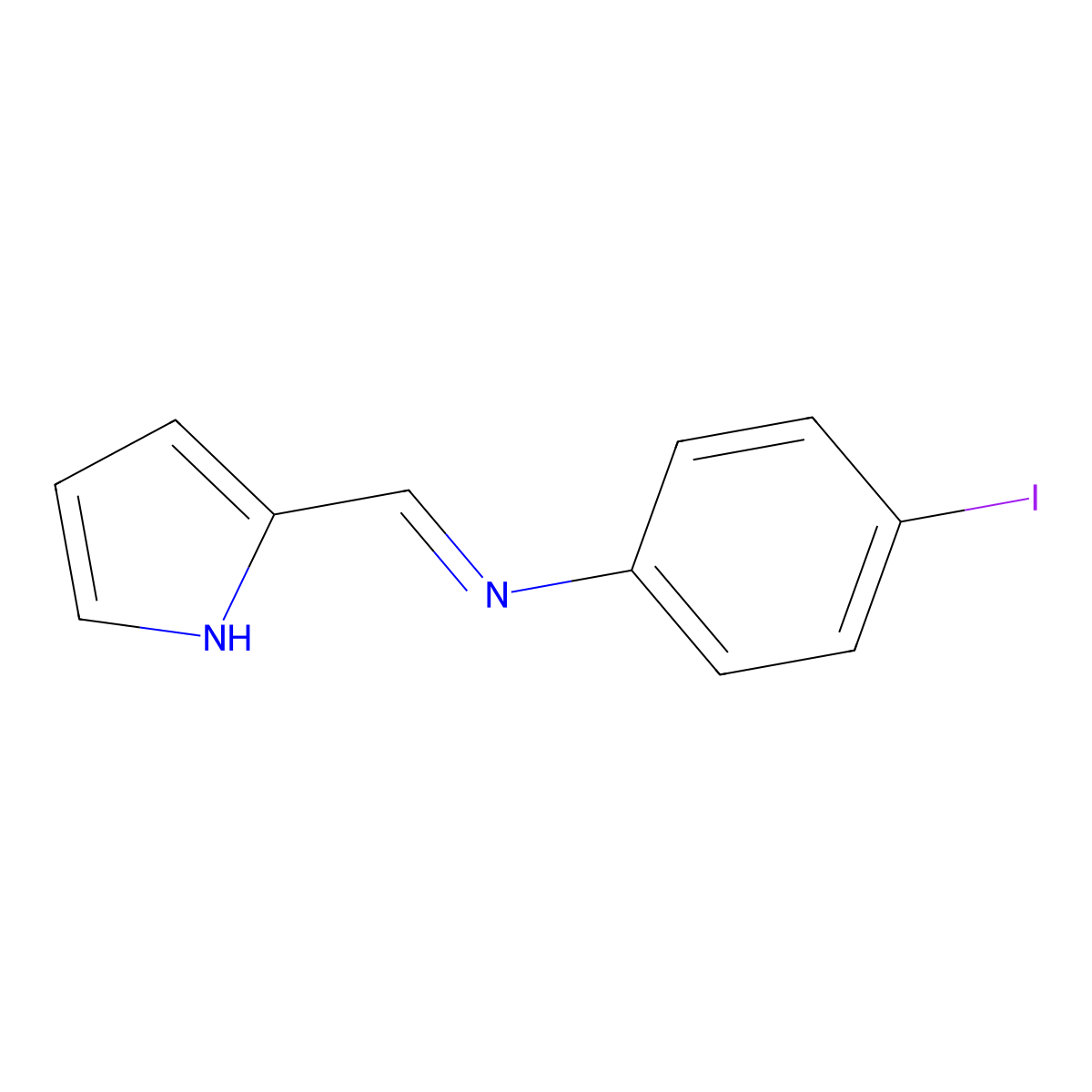 4-iodo-N-[(Z)-pyrrol-2-ylidenemethyl]aniline molecular structure, CAS 5269-09-0