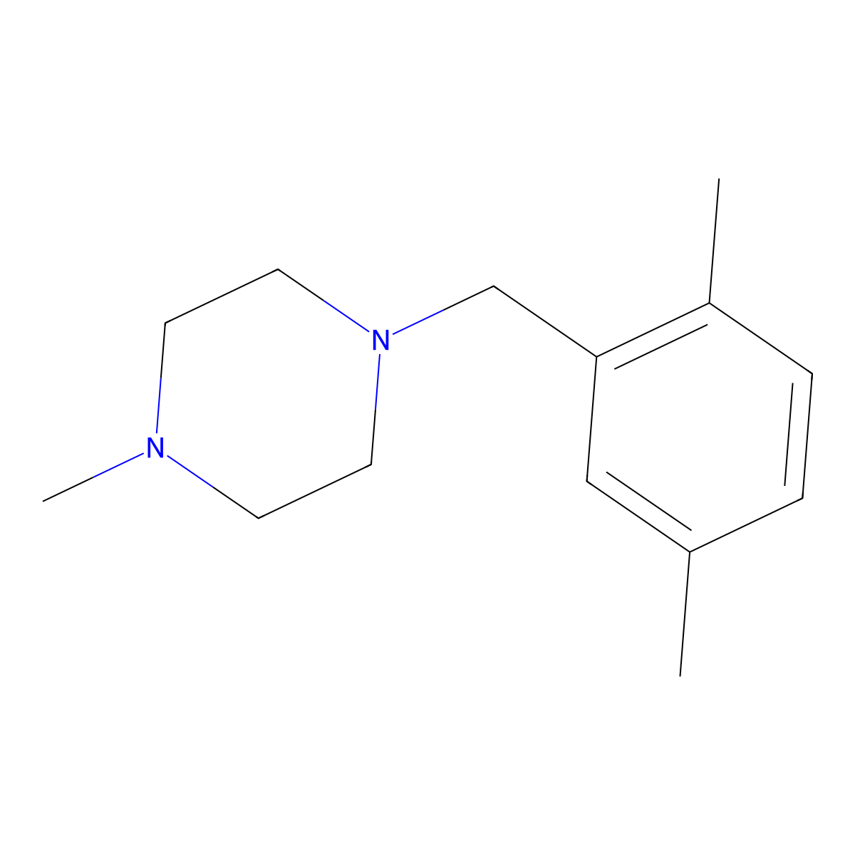 1-(2,5-Dimethylbenzyl)-4-methylpiperazine molecular structure, CAS 5269-29-4