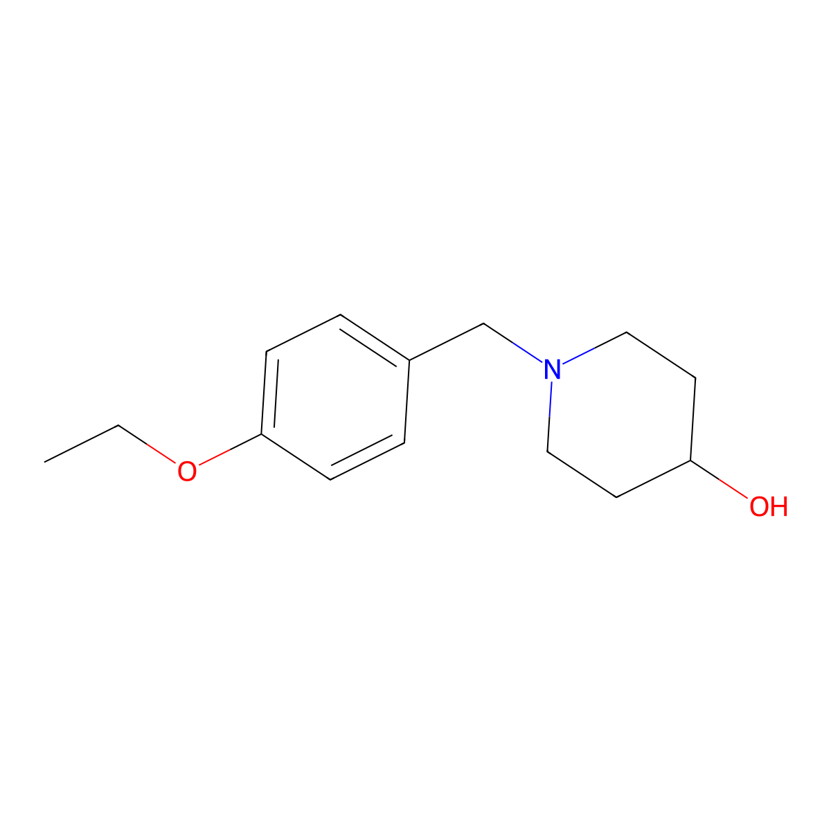 1-[(4-Ethoxyphenyl)methyl]piperidin-4-ol molecular structure, CAS 5269-47-6