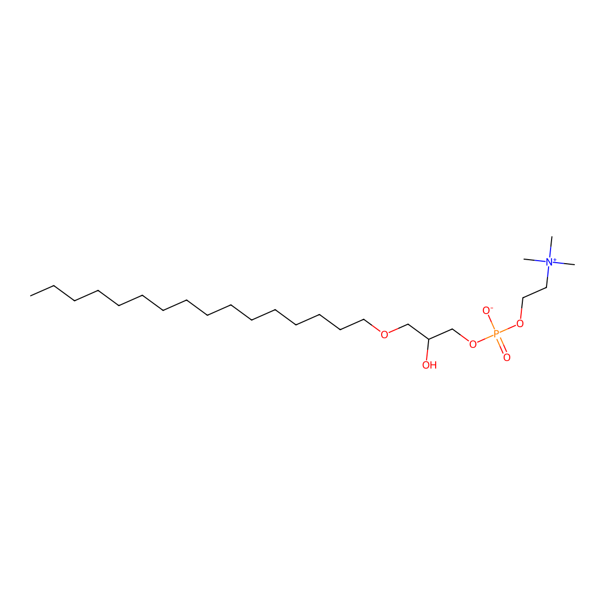 1-O-Hexadecyl-sn-glycero-3-phosphocholine molecular structure, CAS 52691-62-0
