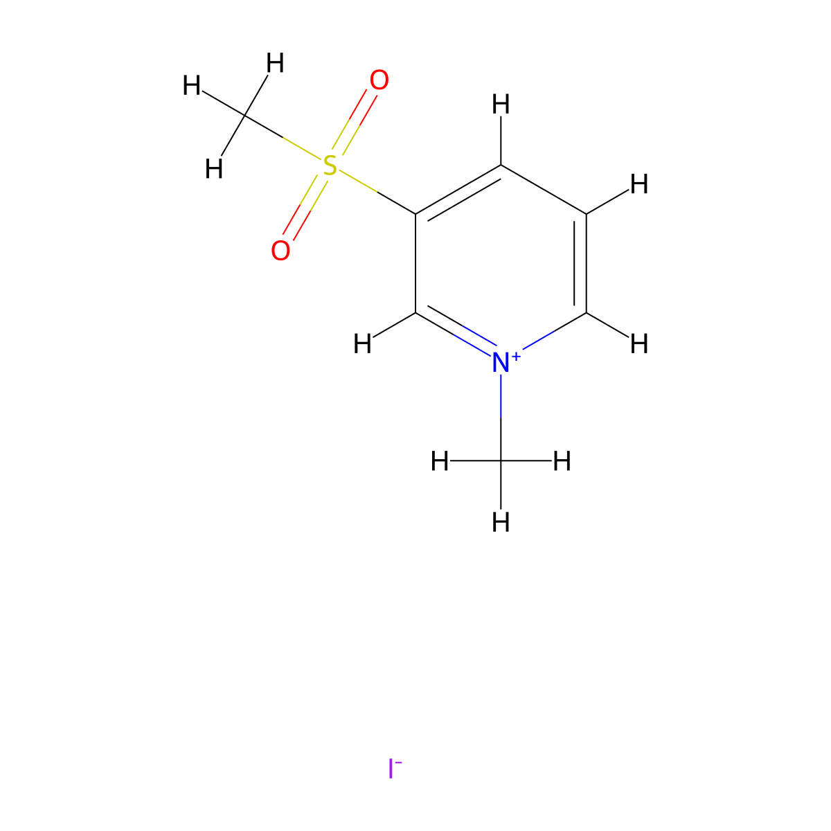 3-(Methanesulfonyl)-1-methylpyridin-1-ium iodide molecular structure, CAS 52693-60-4