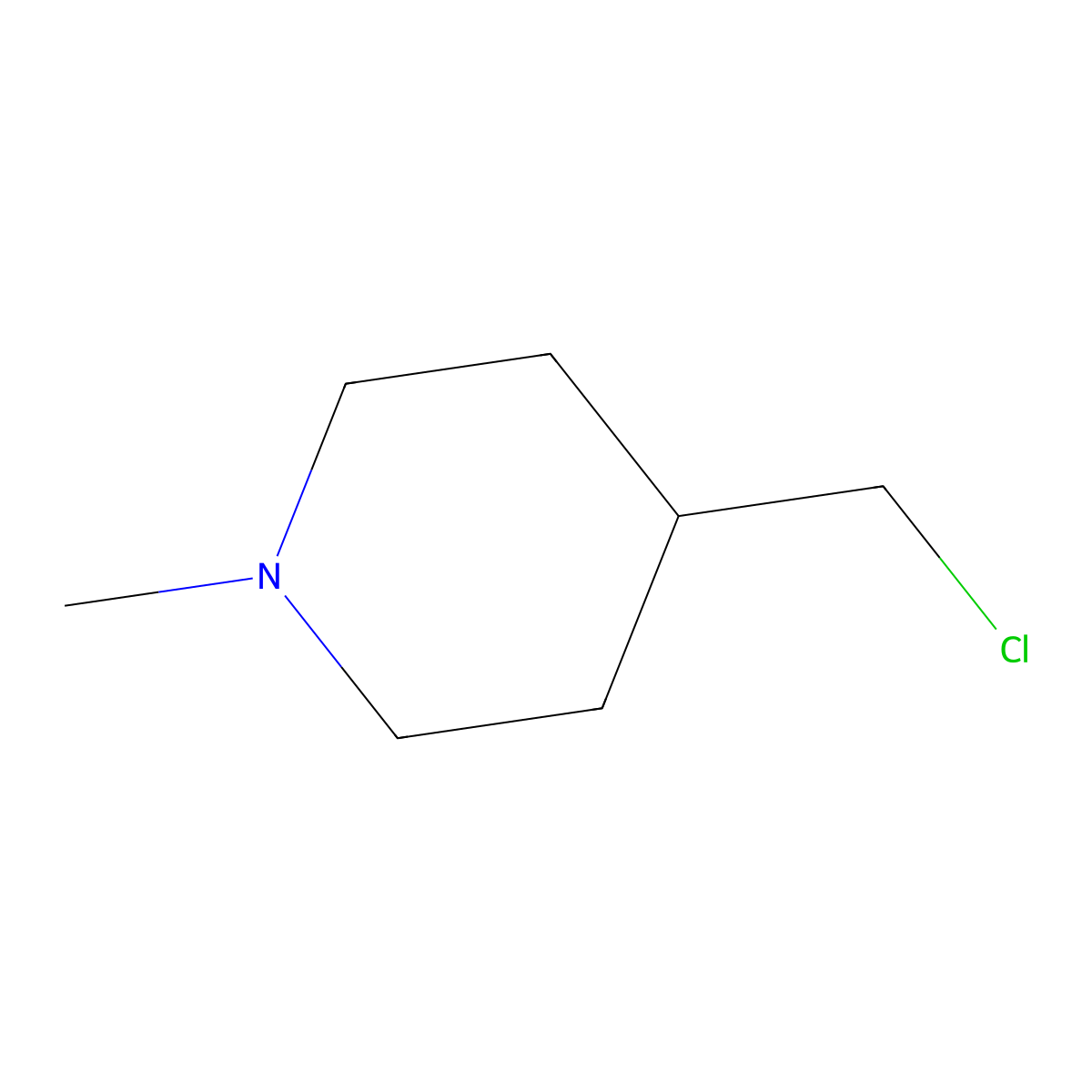4-(Chloromethyl)-1-methylpiperidine molecular structure, CAS 52694-51-6