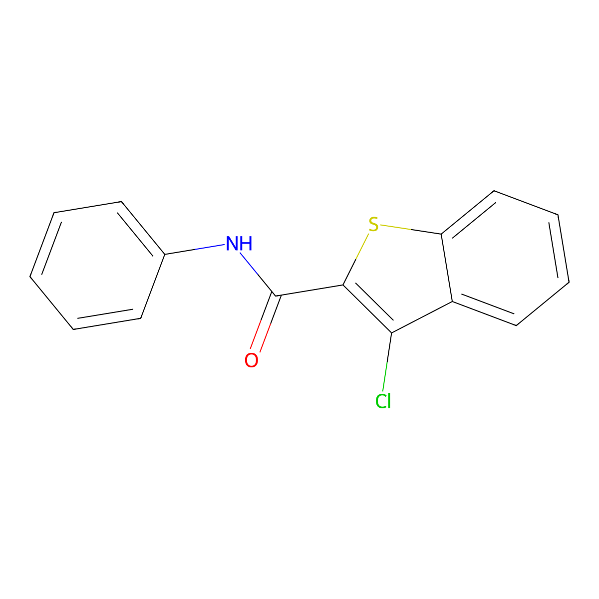 3-Chloro-N-phenyl-1-benzothiophene-2-carboxamide molecular structure, CAS 52694-94-7