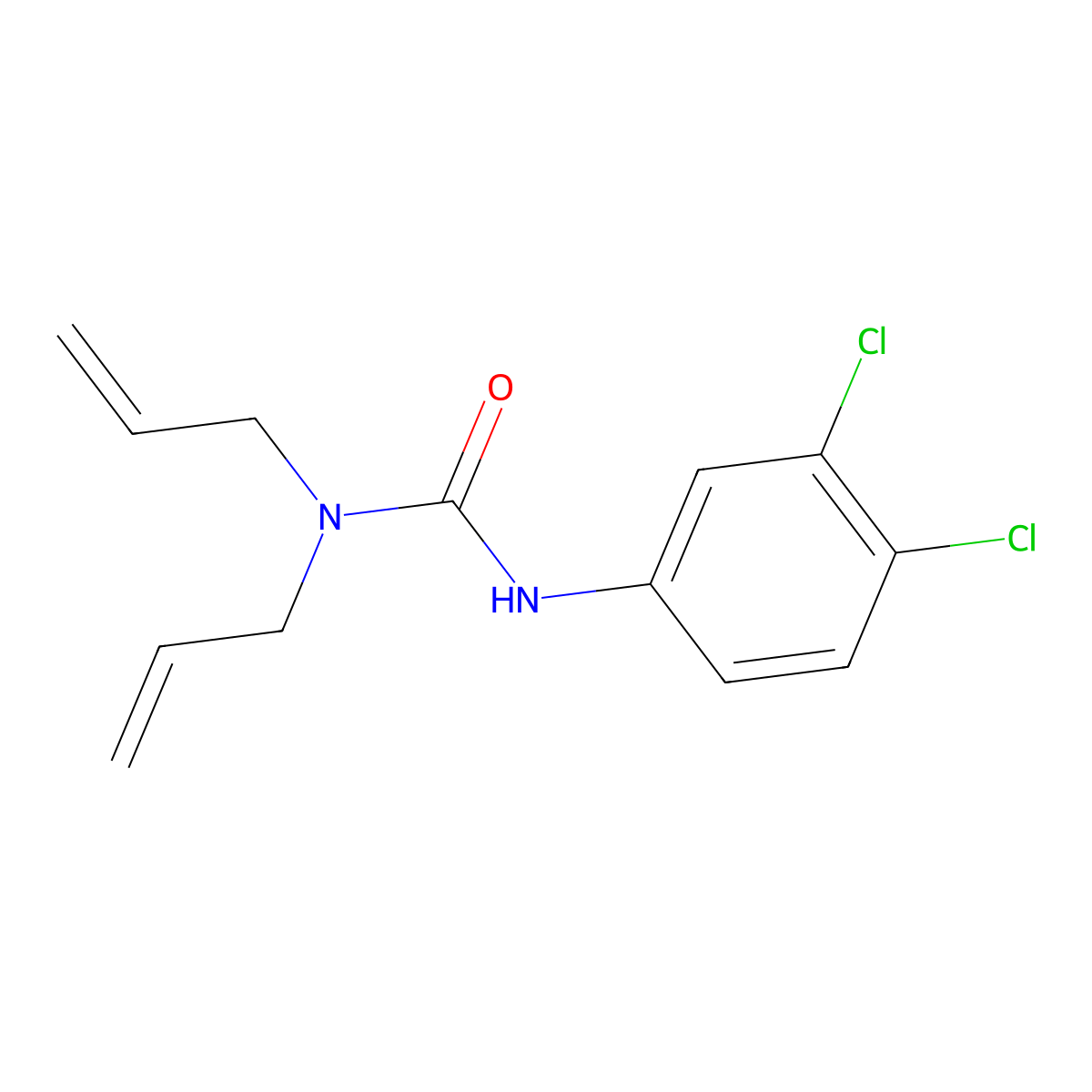 1,1-Diallyl-3-(3,4-dichlorophenyl)urea molecular structure, CAS 52696-84-1