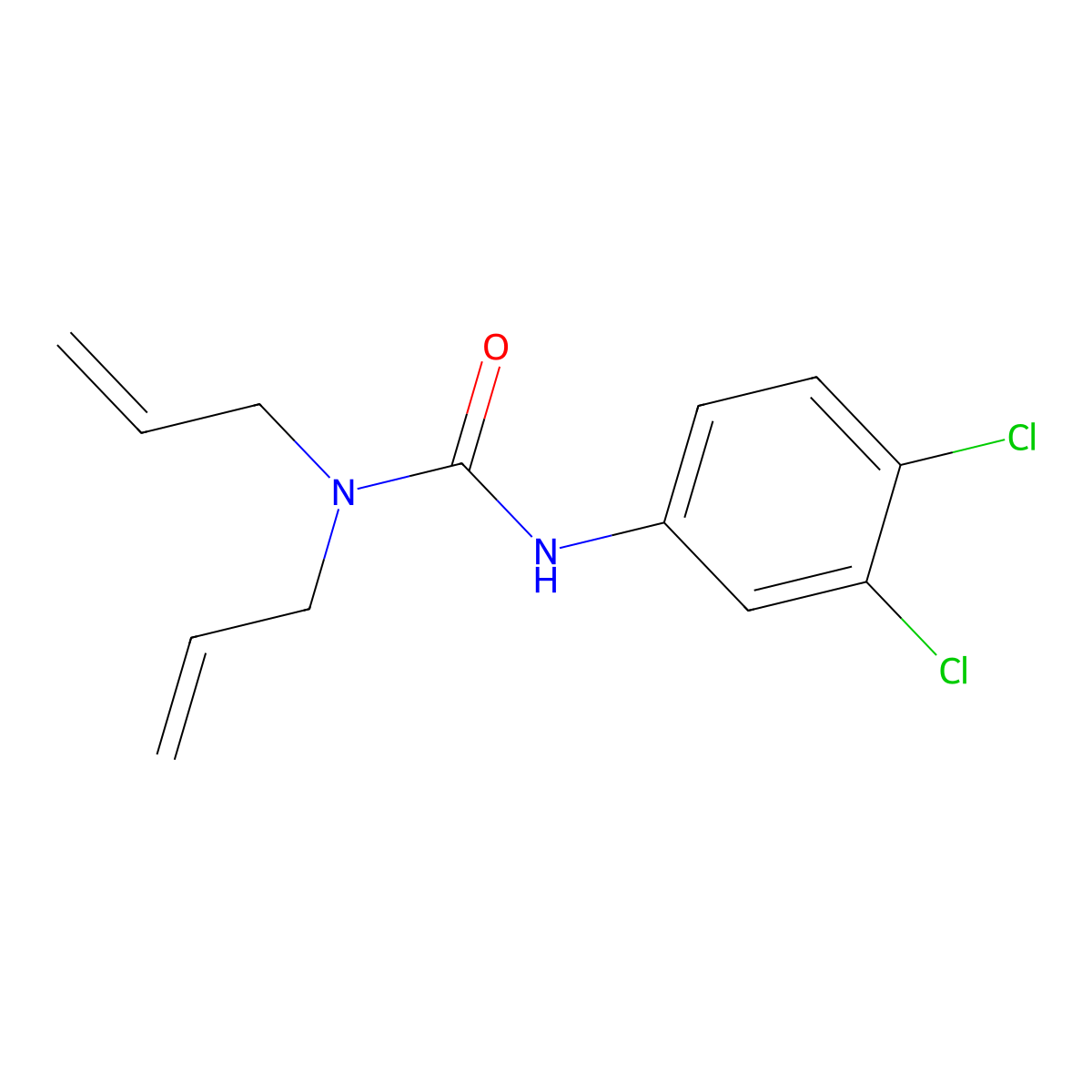1,1-Diallyl-3-(3,4-dichlorophenyl)urea molecular structure, CAS 52696-84-1