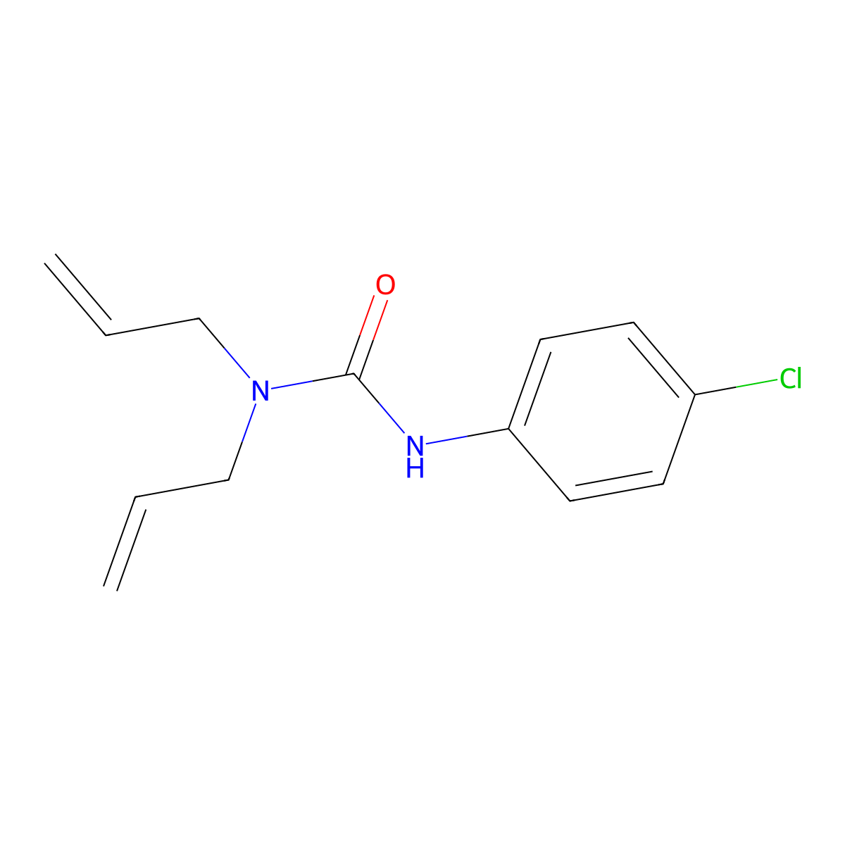 3-(4-Chlorophenyl)-1,1-diallylurea molecular structure, CAS 52696-90-9