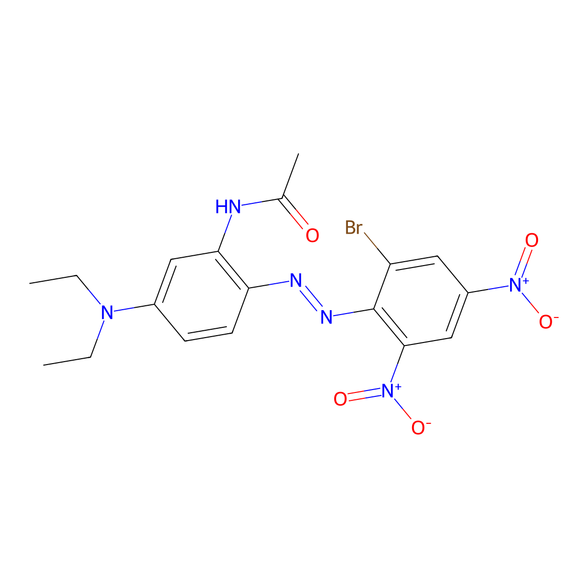 Acetamide, N-[2-[2-(2-bromo-4,6-dinitrophenyl)diazenyl]-5-(diethylamino)phenyl]- molecular structure, CAS 52697-38-8