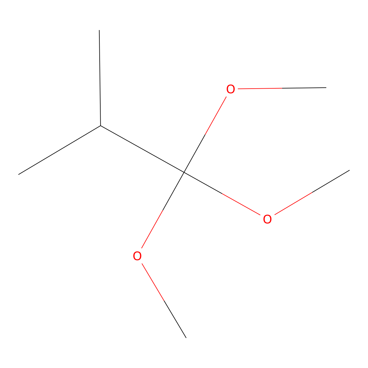 1,1,1-Trimethoxy-2-methylpropane molecular structure, CAS 52698-46-1