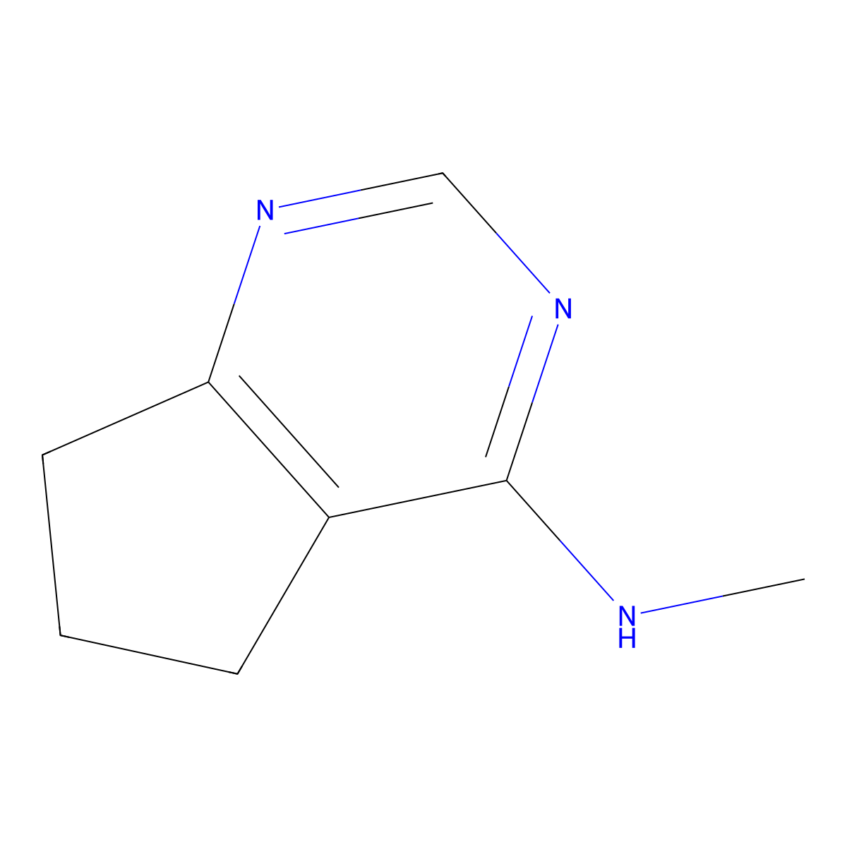 N-Methyl-6,7-dihydro-5H-cyclopenta[d]pyrimidin-4-amine molecular structure, CAS 52698-64-3