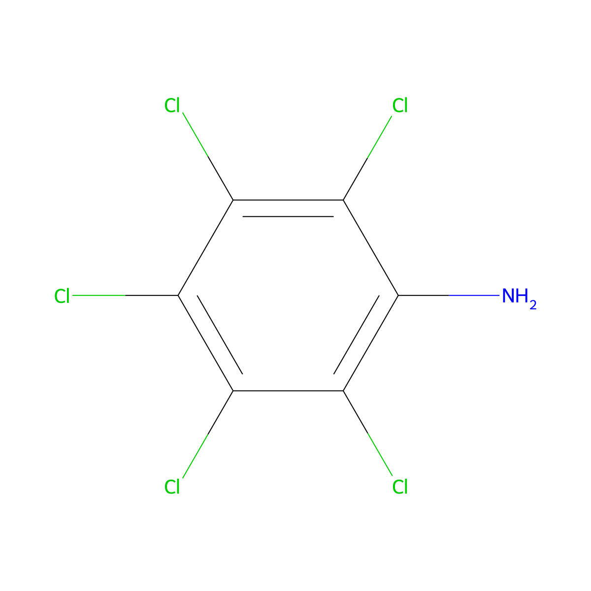 Pentachloroaniline molecular structure, CAS 527-20-8