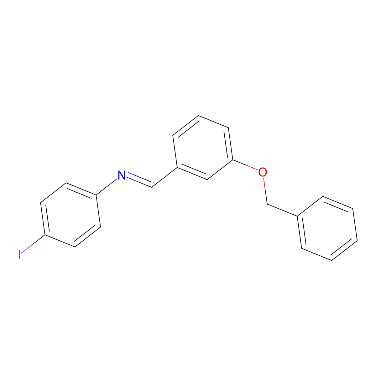 N-(4-iodophenyl)-1-(3-phenylmethoxyphenyl)methanimine molecular structure, CAS 5270-14-4