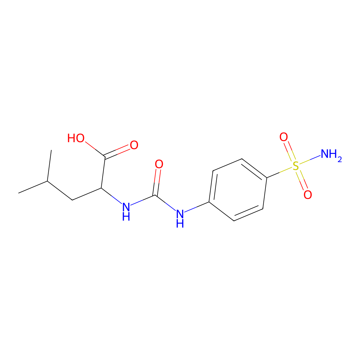 N-[(4-sulfamoylphenyl)carbamoyl]leucine molecular structure, CAS 5270-69-9