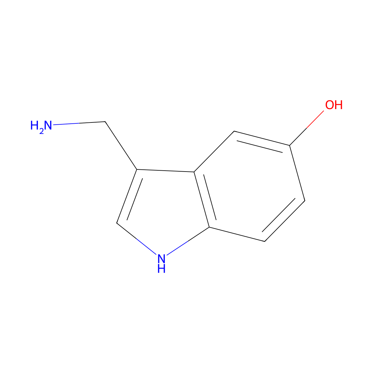 3-(aminomethyl)-1H-indol-5-ol molecular structure, CAS 52700-62-6