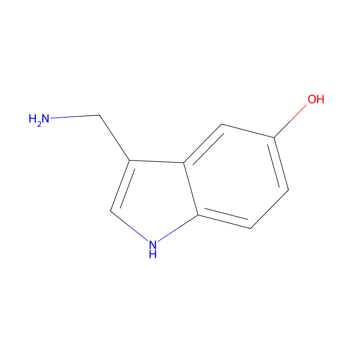 3-(aminomethyl)-1H-indol-5-ol molecular structure, CAS 52700-62-6