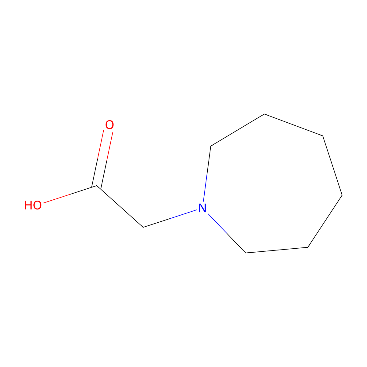 1-Azepanylacetic acid molecular structure, CAS 52703-80-7